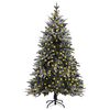 vidaXL Artificial Pre-lit Christmas Tree with Flocked Snow 150 cm PVC&PE