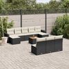 vidaXL 11 Piece Garden Sofa Set with Cushions Black Poly Rattan
