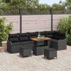 vidaXL Garden Sofa Set with Cushion with Storage 9 pcs Black