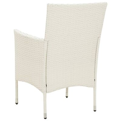 vidaXL Garden Chairs with Cushions 4 pcs Poly Rattan White