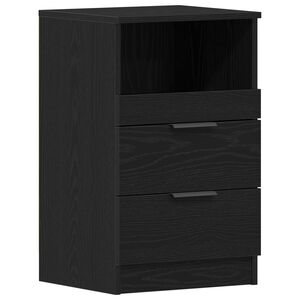 vidaXL Bedside Cabinet Black Oak 40 x 35 x 65 cm Engineered Wood