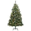 vidaXL Artificial Hinged Christmas Tree 300 LEDs & Ball Set 180 cm