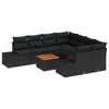 vidaXL Garden Sofa Set 9 pcs Black