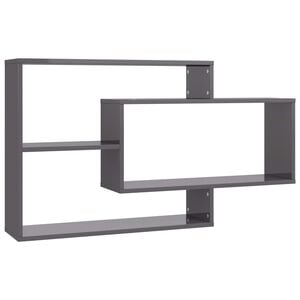 vidaXL Wall Shelf | High gloss grey | Engineered wood | Wall mounting