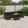 vidaXL 8 Piece Garden Sofa Set with Cushions Black Poly Rattan