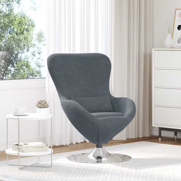 vidaXL Egg Chair Dark Grey Velvet