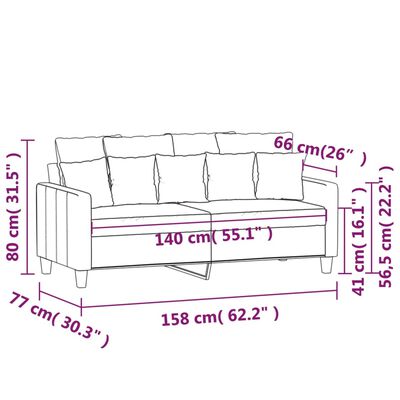 vidaXL 2-Seater Sofa Dark Grey 140 cm Fabric