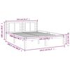 vidaXL Bed Frame without Mattress White 150x200 cm King Size Solid Wood