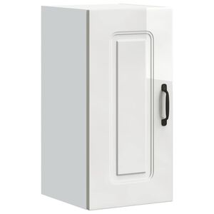 vidaXL Kitchen Wall Cabinet "Kalmar" High Gloss White Engineered Wood
