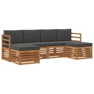 vidaXL Outdoor Sofa Set 6 pcs Natural and Anthracite
