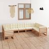 vidaXL 9 Piece Garden Lounge Set&Cushions Honey Brown Solid Pinewood