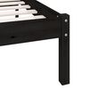 vidaXL Bed Frame without Mattress Black Solid Wood Double