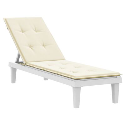 vidaXL Deck Chair Cushion Cream (75+105)x50x3 cm