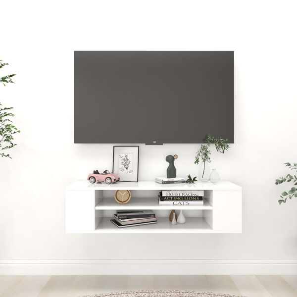 vidaXL Hanging TV Cabinet White 100x30x26.5 cm Engineered Wood