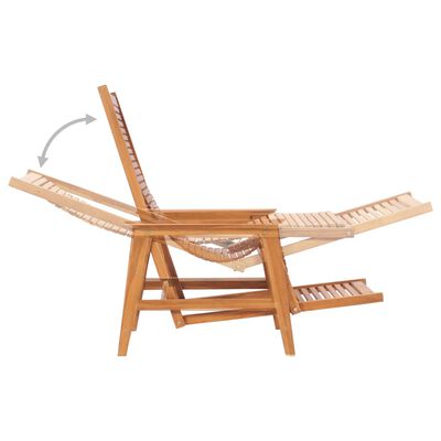 vidaXL Garden Lounge Chair with Footrest Solid Teak Wood