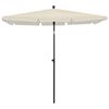 vidaXL Garden Parasol with Pole 210x140 cm Sand