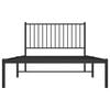 vidaXL Metal Bed Frame without Mattress with Headboard Black 107x203cm