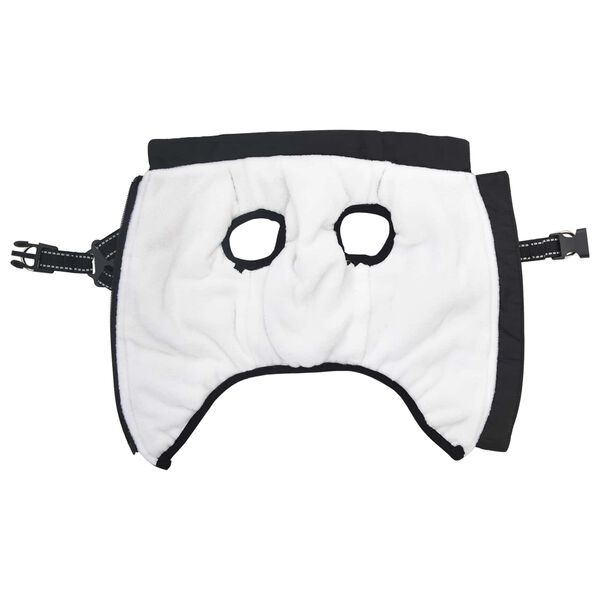 vidaXL Dog Coat with Harness Black S Fleece and Polyester