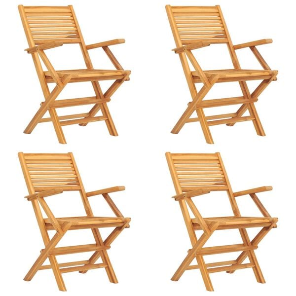 vidaXL 5 Piece Garden Dining Set Solid Wood Teak