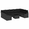 vidaXL Garden Sofa Set with Storage Black Poly Rattan