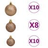 vidaXL Artificial Pre-lit Christmas Tree with Ball Set&Pine Cones 240 cm