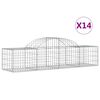 vidaXL Arched Gabion Baskets 14 pcs 200x50x40/60 cm Galvanised Iron