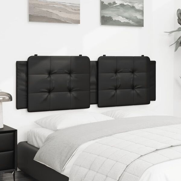 vidaXL Headboard Cushion "Zadar" Black 152 cm Queen Faux Leather