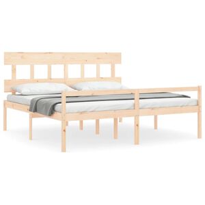 vidaXL Senior Bed without Mattress Super King Size Solid Wood