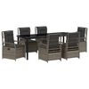 vidaXL Garden Dining Set 7 pcs Grey Poly Rattan