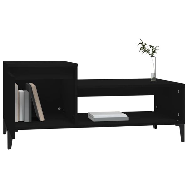 vidaXL Coffee Table Black 100x50x45 cm Engineered Wood