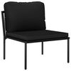vidaXL 8 Piece Garden Lounge Set with Cushions Black PVC