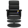 vidaXL Massage Recliner Chair with Footstool Black Faux Leather