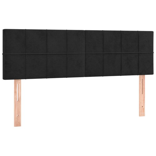 vidaXL Headboards Black 144x5x78/88 cm Velvet