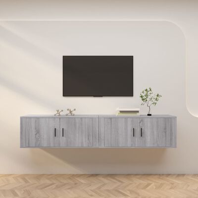 vidaXL Wall-mounted TV Cabinets 2 pcs Grey Sonoma 100x34.5x40 cm