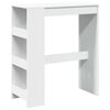 vidaXL Bar Table with Racks White 90x40x103.5 cm Engineered Wood
