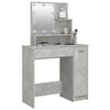 vidaXL Dressing Table with LED Concrete Grey 86.5x35x136 cm