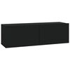 vidaXL Wall-mounted TV Cabinet Black Engineered Wood
