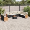 vidaXL 11 Piece Garden Sofa Set with Cushions Black Poly Rattan