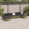 vidaXL 7 Piece Garden Sofa Set with Cushions Impregnated Wood Pine