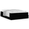 vidaXL Ottoman Bed with Mattress Black Double Faux Leather