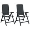 vidaXL Reclining Garden Chairs 2 pcs Black 58 x 71 x 112 cm Textilene