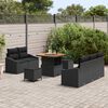 vidaXL Garden Sofa Set with Cushion with Storage 8 pcs Black