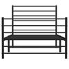 vidaXL Metal Bed Frame without Mattress with Footboard Black 90x190cm