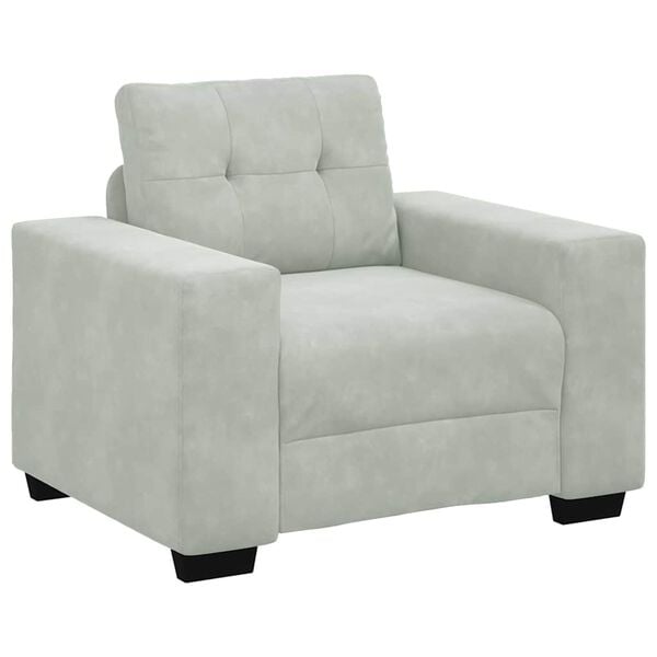 vidaXL Sofa Set 3 pcs Light Grey 221 x 80 x 80 cm Velvet