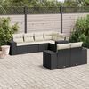 vidaXL 7 Piece Garden Sofa Set with Cushions Black Poly Rattan