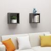 vidaXL Wall Cube Shelves 2 pcs Grey 30x15x30 cm