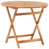 vidaXL Folding Garden Table 90x75 cm Solid Acacia Wood