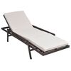 vidaXL Sun Lounger with Cushion Poly Rattan Brown