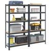 vidaXL 5-Layer Storage Shelves 2 pcs Anthracite Steel&Engineered Wood