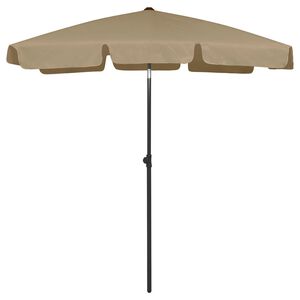 vidaXL Beach Parasol | Taupe | Polyester | Large | Tiltable | Beach Parasol